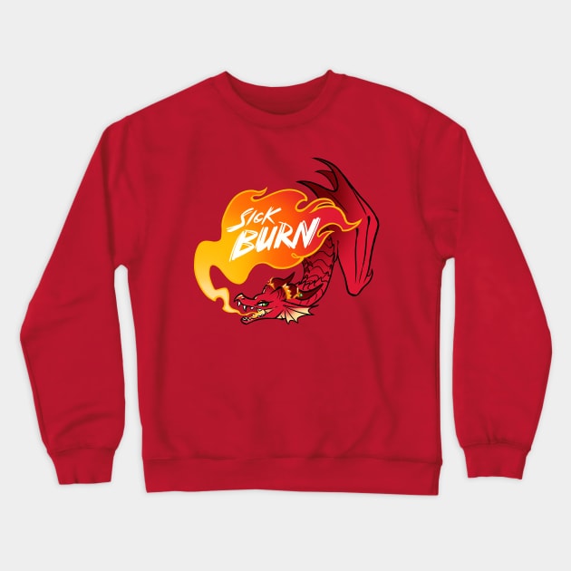 Sick Burn Red Dragon Crewneck Sweatshirt by Mamath